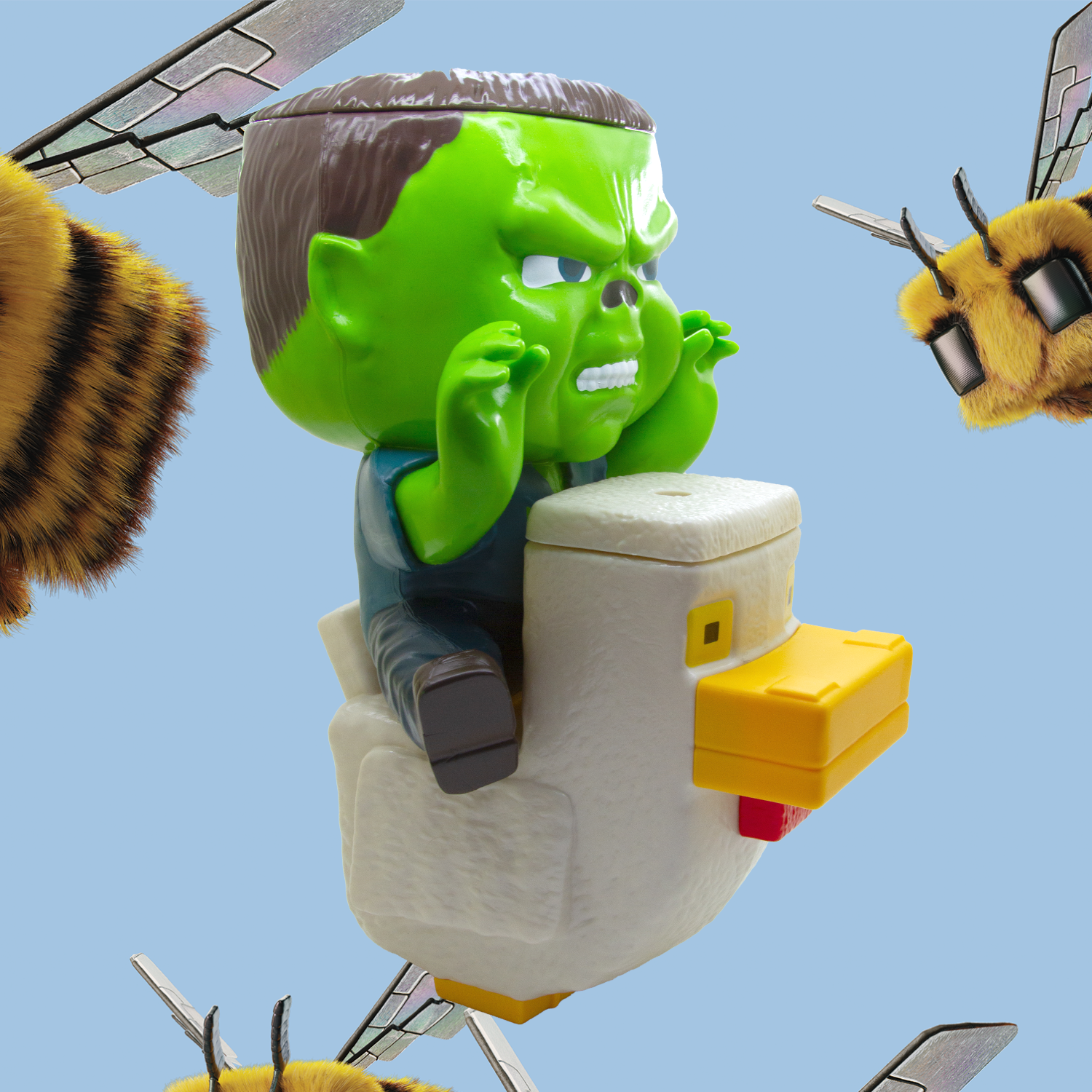 Minecraft Chicken Jockey Drink & Snack Container Set