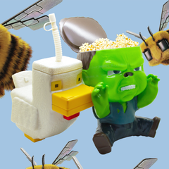 Minecraft Chicken Jockey Drink & Snack Container Set